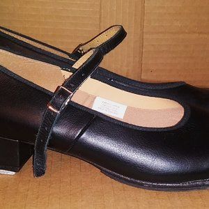 BLOCH Black Leather Mary Jane Tap Shoes 12 M